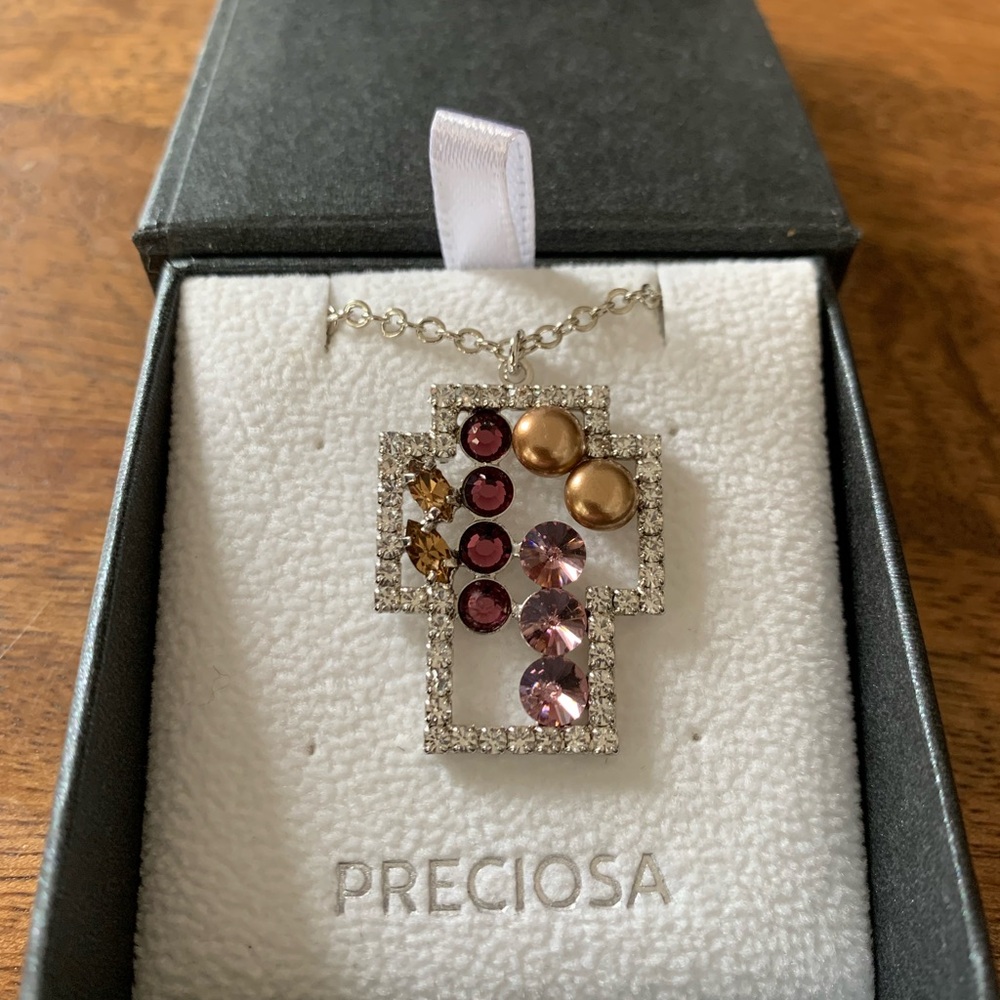 Preciosa Crystal Cross Pendant Necklace